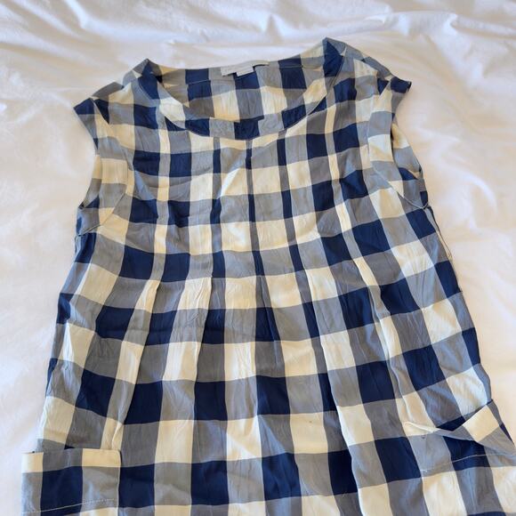 Stella McCartney Dresses & Skirts - Stella McCartney Navy Plaid Silk Dress Size 40